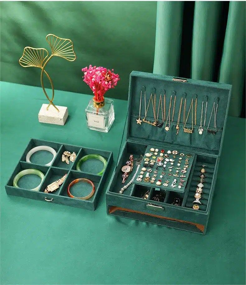 Darkgreen Vintage Elegance Treasure Jewelry Box Haven