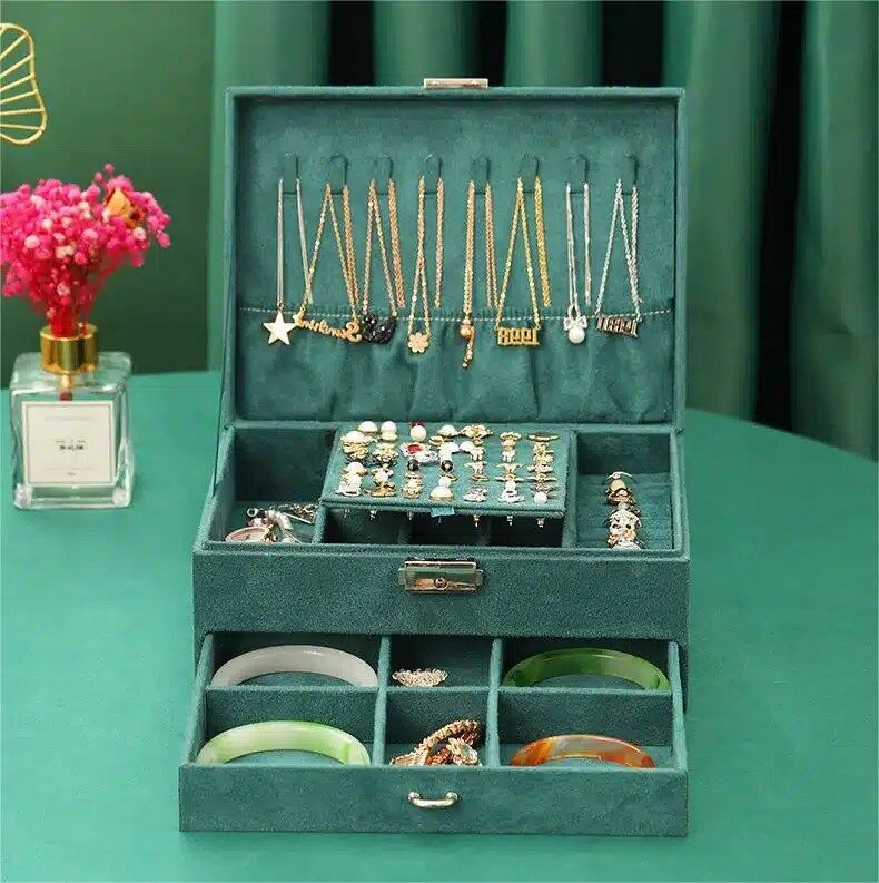Darkgreen Vintage Elegance Treasure Jewelry Box Haven