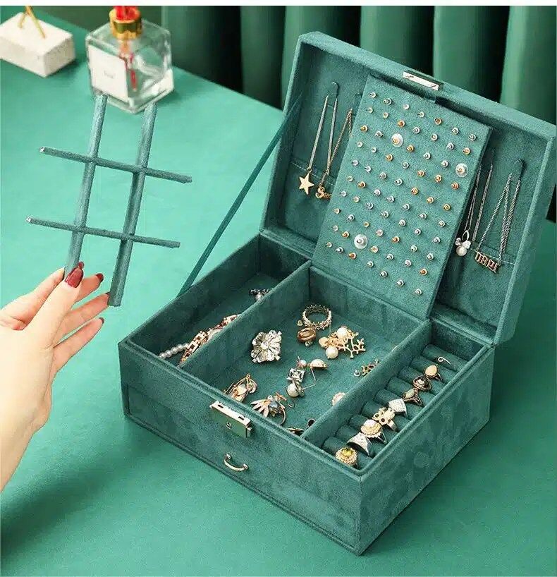Darkgreen Vintage Elegance Treasure Jewelry Box Haven
